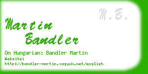 martin bandler business card